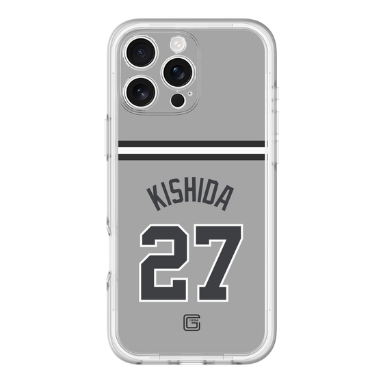 スリムプロテクションプレミアムケース［ 読売ジャイアンツ - #27 KISHIDA - ビジター ］