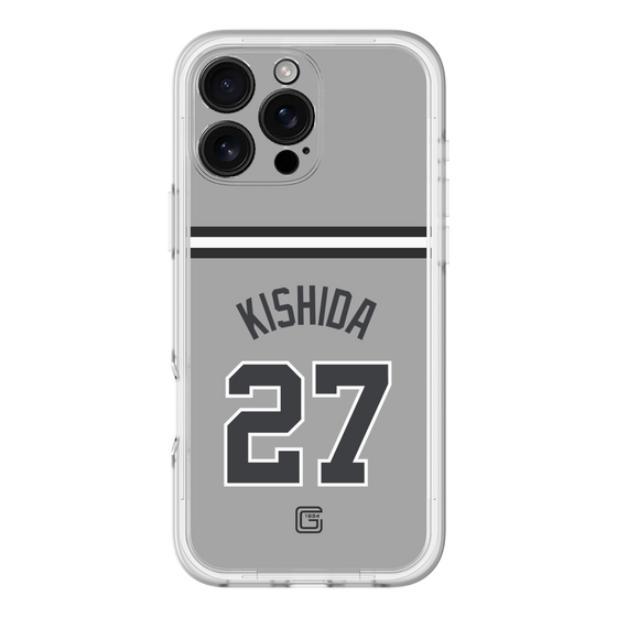 スリムプロテクションプレミアムケース［ 読売ジャイアンツ - #27 KISHIDA - ビジター ］