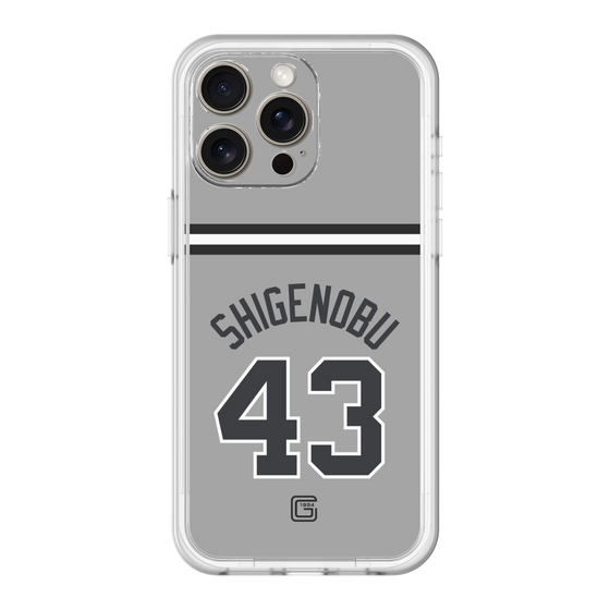 スリムプロテクションプレミアムケース［ 読売ジャイアンツ - #43 SHIGENOBU - ビジター ］
