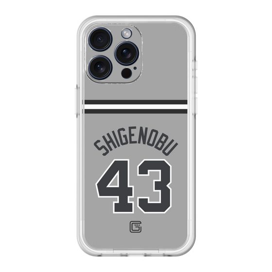 スリムプロテクションプレミアムケース［ 読売ジャイアンツ - #43 SHIGENOBU - ビジター ］