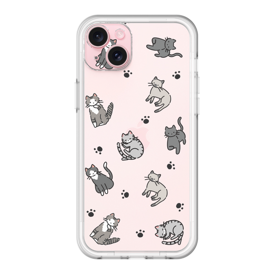 スリムプロテクションプレミアムケース［ オリジナル - CASEPLAYネコ総柄 - color ］