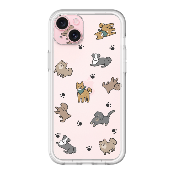 スリムプロテクションプレミアムケース［ オリジナル - CASEPLAYイヌ総柄 - color ］