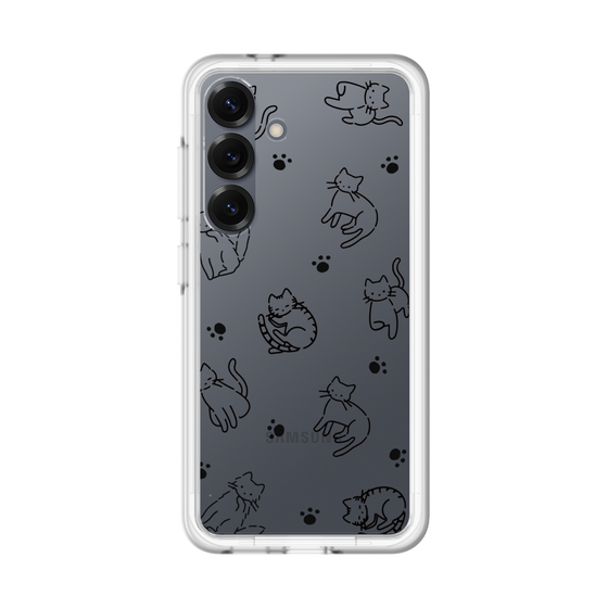 スリムプロテクションプレミアムケース［ オリジナル - CASEPLAYネコ総柄 - black ］