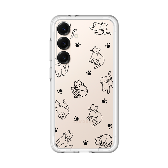 スリムプロテクションプレミアムケース［ オリジナル - CASEPLAYネコ総柄 - black ］