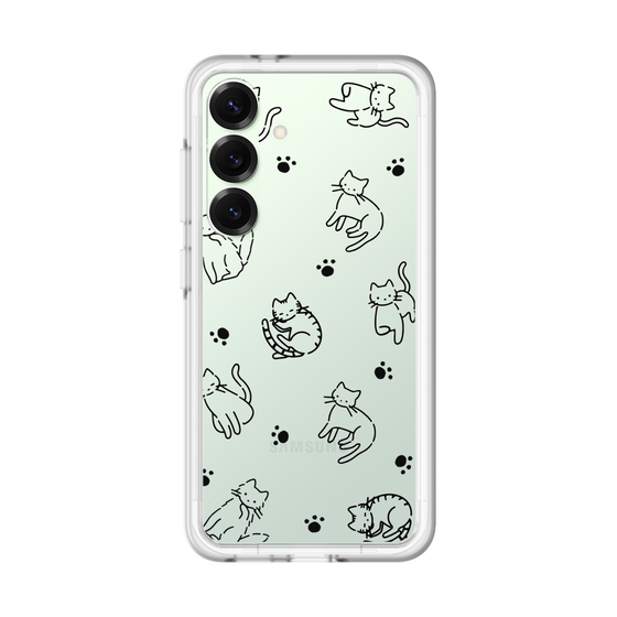 スリムプロテクションプレミアムケース［ オリジナル - CASEPLAYネコ総柄 - black ］