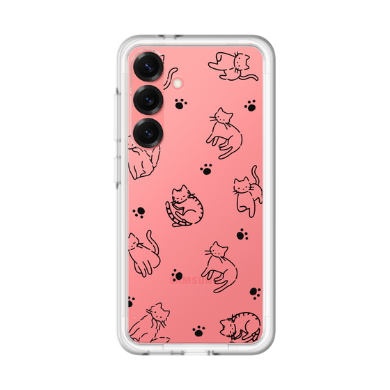 スリムプロテクションプレミアムケース［ オリジナル - CASEPLAYネコ総柄 - black ］