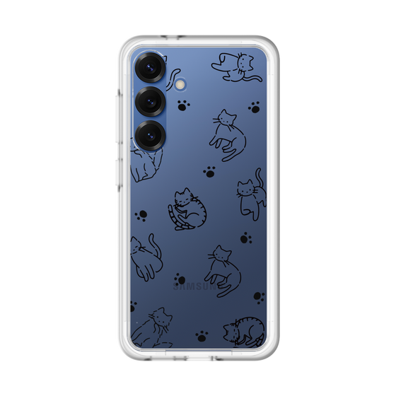 スリムプロテクションプレミアムケース［ オリジナル - CASEPLAYネコ総柄 - black ］
