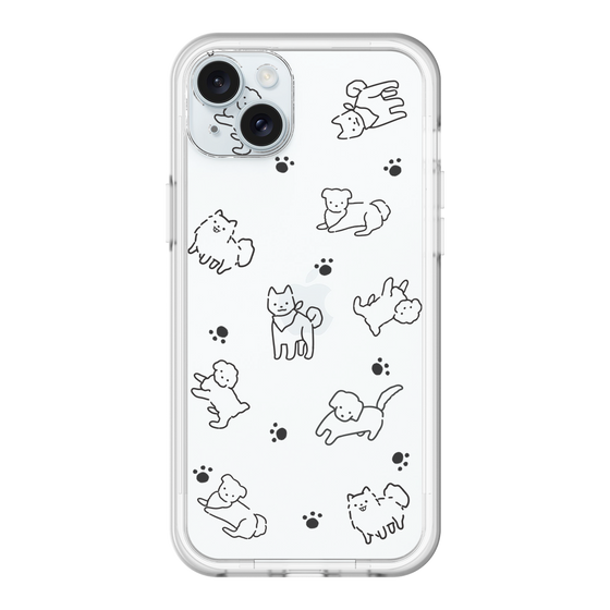 スリムプロテクションプレミアムケース［ オリジナル - CASEPLAYイヌ総柄 - black ］