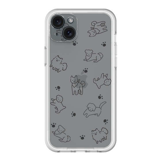 スリムプロテクションプレミアムケース［ オリジナル - CASEPLAYイヌ総柄 - black ］