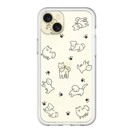 スリムプロテクションプレミアムケース［ オリジナル - CASEPLAYイヌ総柄 - black ］