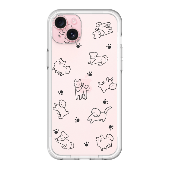 スリムプロテクションプレミアムケース［ オリジナル - CASEPLAYイヌ総柄 - black ］