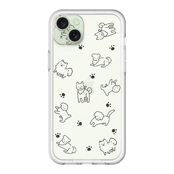 スリムプロテクションプレミアムケース［ オリジナル - CASEPLAYイヌ総柄 - black ］