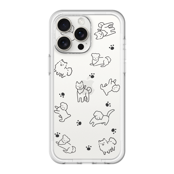 スリムプロテクションプレミアムケース［ オリジナル - CASEPLAYイヌ総柄 - black ］