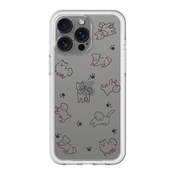 スリムプロテクションプレミアムケース［ オリジナル - CASEPLAYイヌ総柄 - black ］