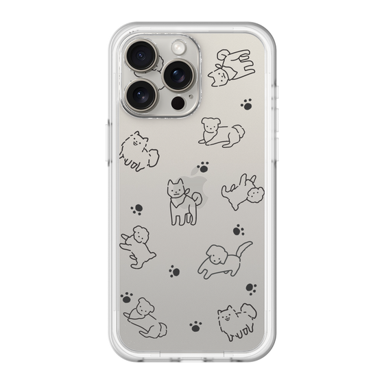 スリムプロテクションプレミアムケース［ オリジナル - CASEPLAYイヌ総柄 - black ］