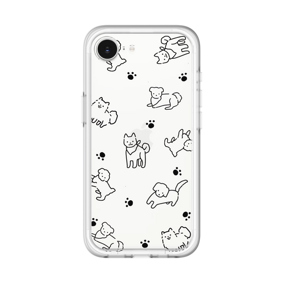スリムプロテクションプレミアムケース［ オリジナル - CASEPLAYイヌ総柄 - black ］