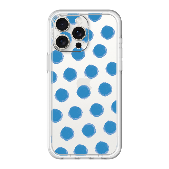 スリムプロテクションプレミアムケース［ オリジナル - 推し色水玉 - ブルー ］