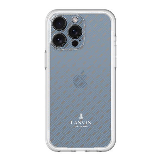 スリムプロテクションプレミアムケース［ LANVIN COLLECTION - ロゴパターン - ブルー ］