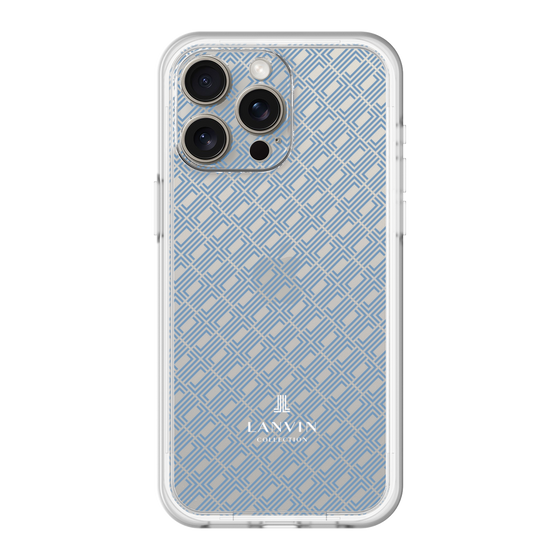 スリムプロテクションプレミアムケース［ LANVIN COLLECTION - ロゴパターン - ブルー ］