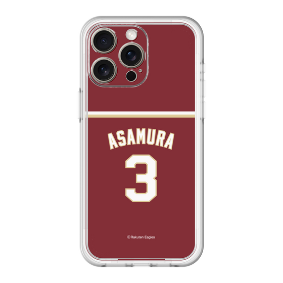 スリムプロテクションプレミアムケース［ 楽天イーグルス - #3 Asamura - ビジター ］