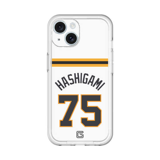 スリムプロテクションプレミアムケース［ 読売ジャイアンツ - #75 HASHIGAMI - ホーム ］