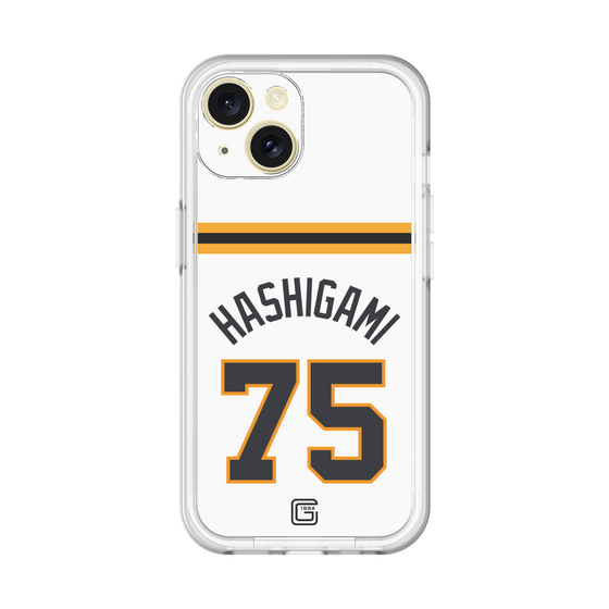 スリムプロテクションプレミアムケース［ 読売ジャイアンツ - #75 HASHIGAMI - ホーム ］