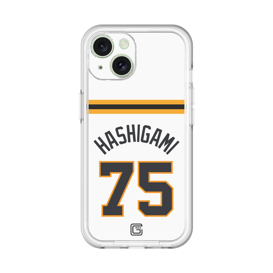 スリムプロテクションプレミアムケース［ 読売ジャイアンツ - #75 HASHIGAMI - ホーム ］