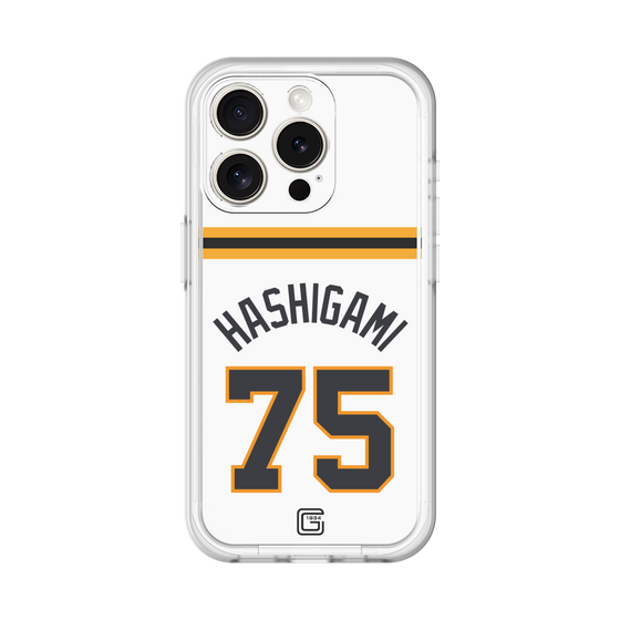 スリムプロテクションプレミアムケース［ 読売ジャイアンツ - #75 HASHIGAMI - ホーム ］