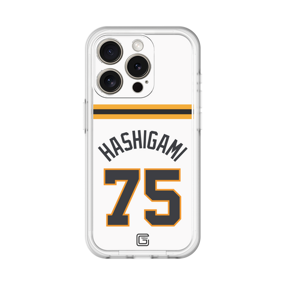 スリムプロテクションプレミアムケース［ 読売ジャイアンツ - #75 HASHIGAMI - ホーム ］