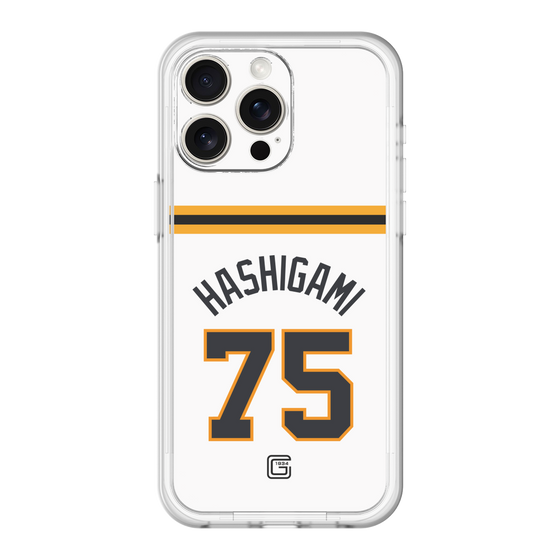 スリムプロテクションプレミアムケース［ 読売ジャイアンツ - #75 HASHIGAMI - ホーム ］