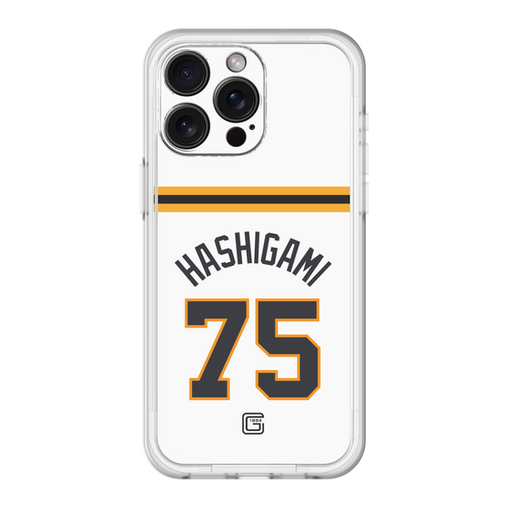 スリムプロテクションプレミアムケース［ 読売ジャイアンツ - #75 HASHIGAMI - ホーム ］