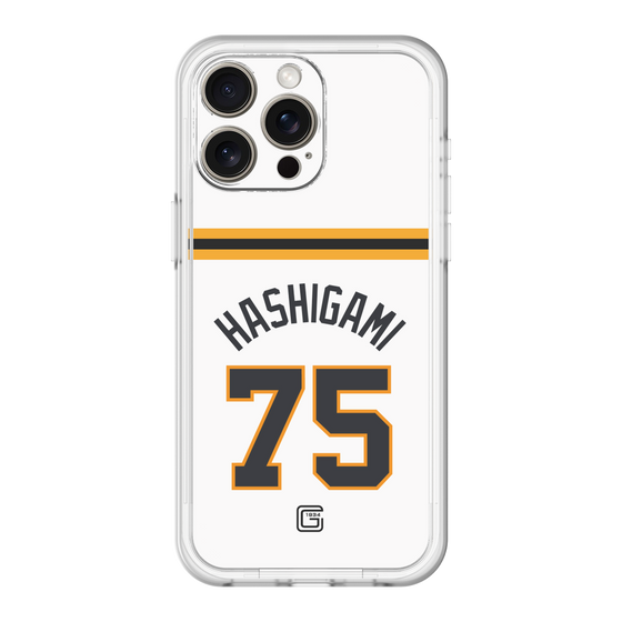 スリムプロテクションプレミアムケース［ 読売ジャイアンツ - #75 HASHIGAMI - ホーム ］