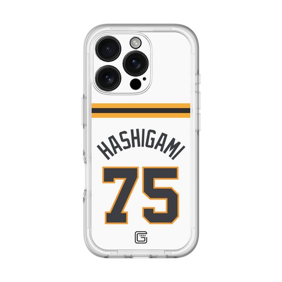 スリムプロテクションプレミアムケース［ 読売ジャイアンツ - #75 HASHIGAMI - ホーム ］