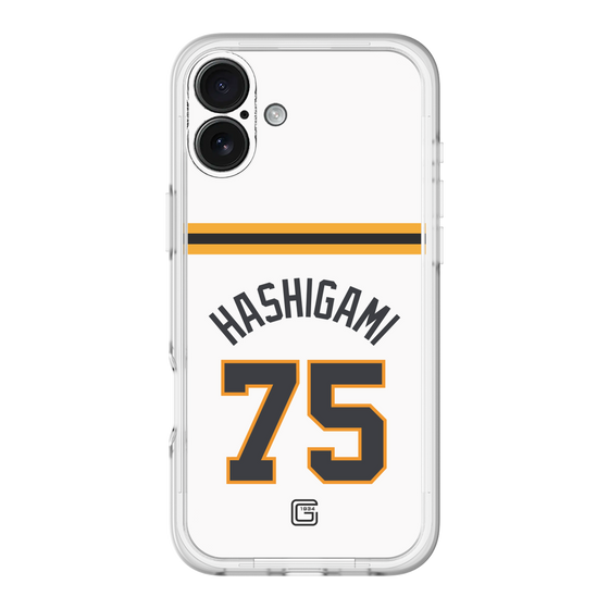スリムプロテクションプレミアムケース［ 読売ジャイアンツ - #75 HASHIGAMI - ホーム ］