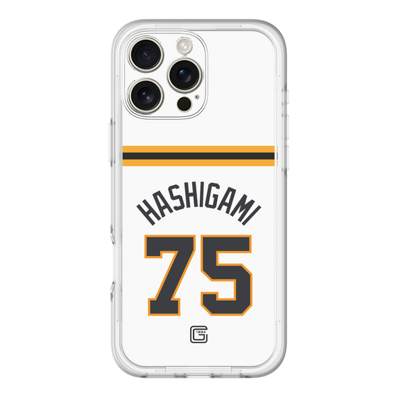 スリムプロテクションプレミアムケース［ 読売ジャイアンツ - #75 HASHIGAMI - ホーム ］