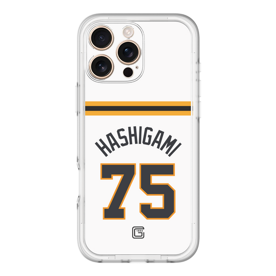 スリムプロテクションプレミアムケース［ 読売ジャイアンツ - #75 HASHIGAMI - ホーム ］