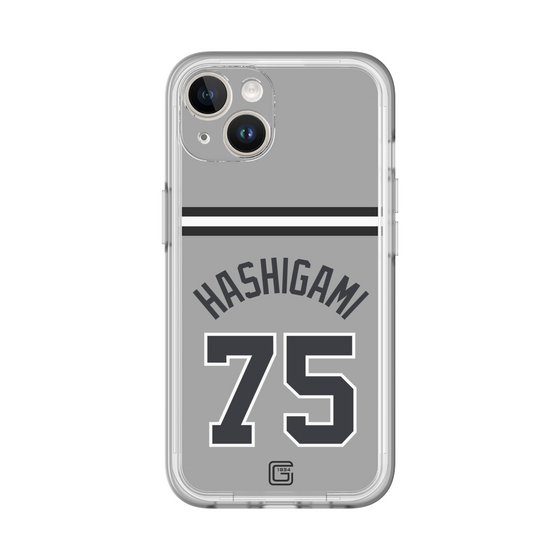 スリムプロテクションプレミアムケース［ 読売ジャイアンツ - #75 HASHIGAMI - ビジター ］