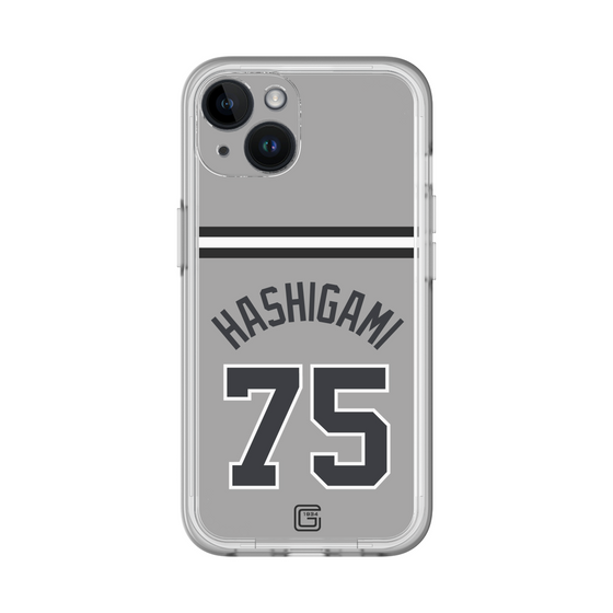 スリムプロテクションプレミアムケース［ 読売ジャイアンツ - #75 HASHIGAMI - ビジター ］