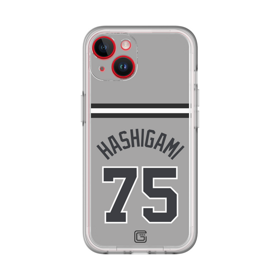 スリムプロテクションプレミアムケース［ 読売ジャイアンツ - #75 HASHIGAMI - ビジター ］