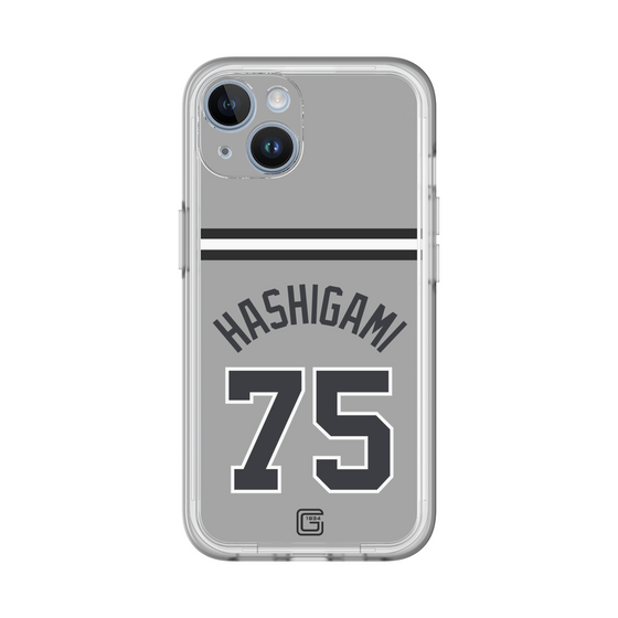 スリムプロテクションプレミアムケース［ 読売ジャイアンツ - #75 HASHIGAMI - ビジター ］