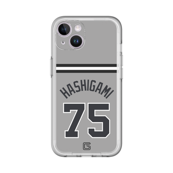 スリムプロテクションプレミアムケース［ 読売ジャイアンツ - #75 HASHIGAMI - ビジター ］