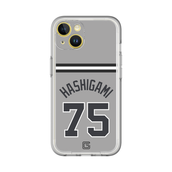 スリムプロテクションプレミアムケース［ 読売ジャイアンツ - #75 HASHIGAMI - ビジター ］