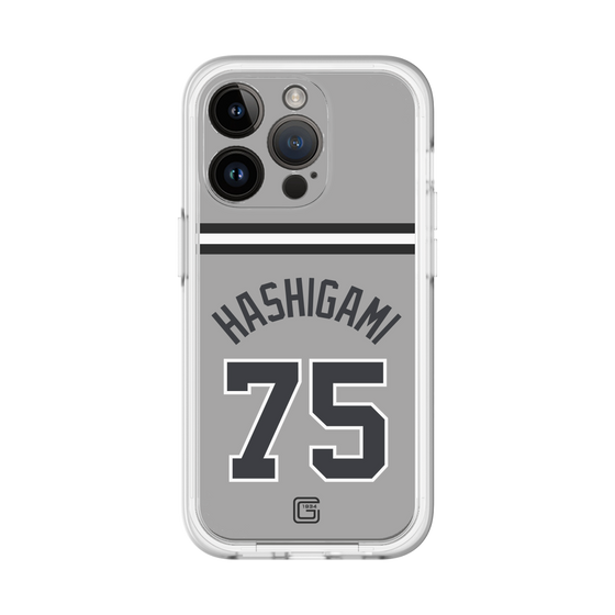 スリムプロテクションプレミアムケース［ 読売ジャイアンツ - #75 HASHIGAMI - ビジター ］