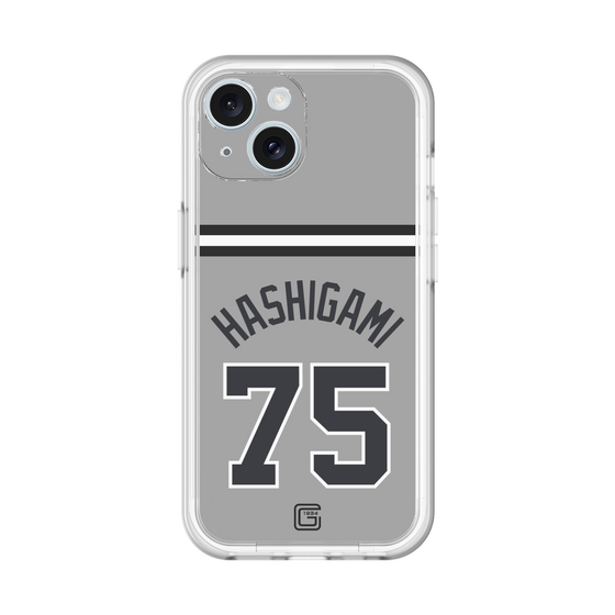 スリムプロテクションプレミアムケース［ 読売ジャイアンツ - #75 HASHIGAMI - ビジター ］