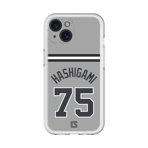 スリムプロテクションプレミアムケース［ 読売ジャイアンツ - #75 HASHIGAMI - ビジター ］