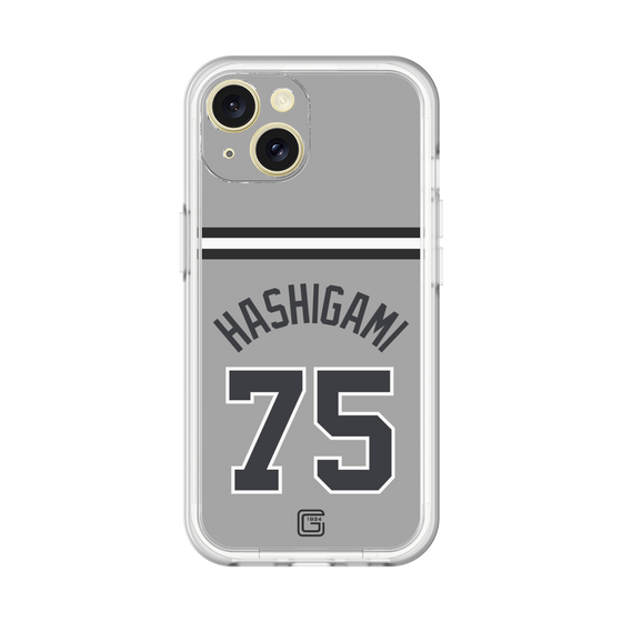スリムプロテクションプレミアムケース［ 読売ジャイアンツ - #75 HASHIGAMI - ビジター ］