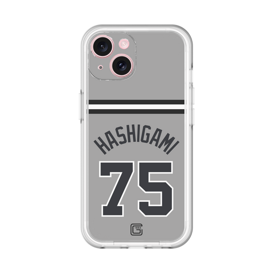 スリムプロテクションプレミアムケース［ 読売ジャイアンツ - #75 HASHIGAMI - ビジター ］
