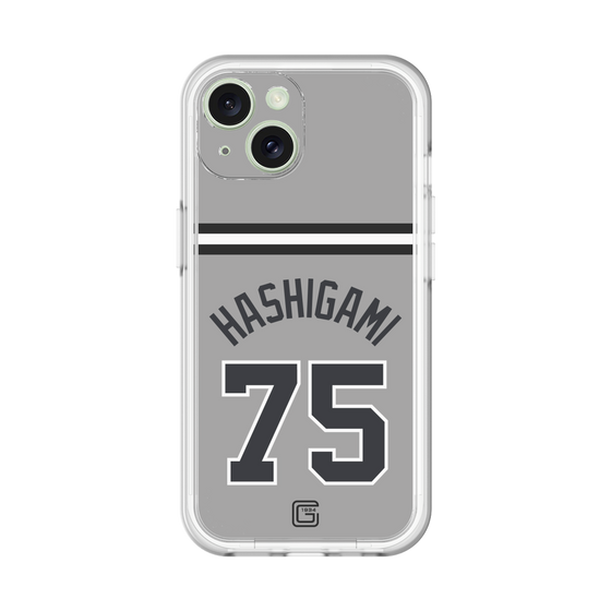 スリムプロテクションプレミアムケース［ 読売ジャイアンツ - #75 HASHIGAMI - ビジター ］