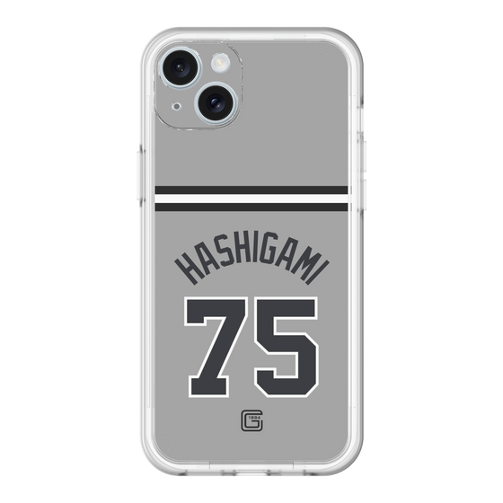 スリムプロテクションプレミアムケース［ 読売ジャイアンツ - #75 HASHIGAMI - ビジター ］