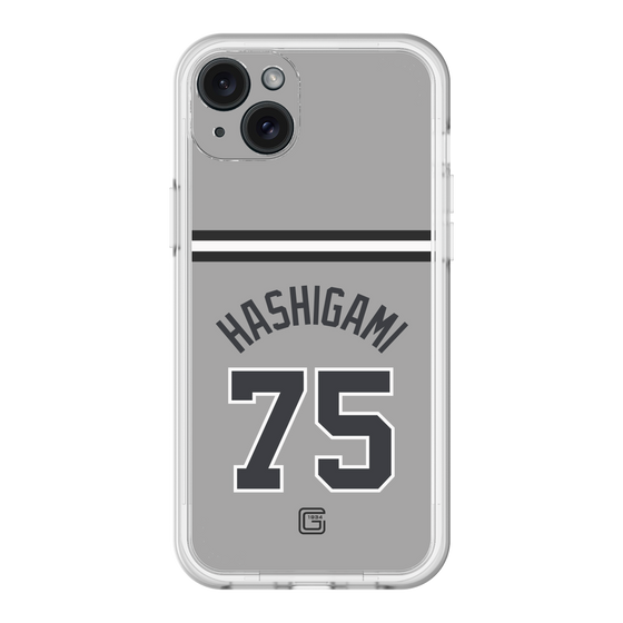 スリムプロテクションプレミアムケース［ 読売ジャイアンツ - #75 HASHIGAMI - ビジター ］
